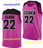 NCAA Frauen aller Zeiten führender Torschütze Caitlin Clark Jersey Iowa Hawkeyes Frauen College Basketball Trikots Schwarz weiß gelb Blackgolden Black New