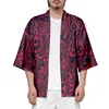 Roupas étnicas 2024 verão japonês quimono masculino e feminino harajuku tradicional Paisley Pattern Patcher praia camisa elegante roubo de banho chique