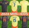 24/25 Colombia James Soccer Jerseys Kids Kit 2025 Columbia National Element Shirt Home Home Away Camisetas 2024 Copa America D.Valoyes Arango C. Chucho Cuadrado