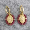 Boucles d'oreilles cerceaux Qmhje Slee Femme Vierge Marie Beles Geads Gold Color Boho Copper Designer Drop White Yellow Black Mig Third Vintage