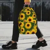 Backpack Bright Yellow Sunflowers Blooms Pattern On Green Background. Backpacks Boy Girl Bookbag School Bags Laptop Rucksack Shoulder Bag