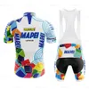 Mapei block retro cykling tröja set klassisk cykel kostym cykel sommarhylsa män bib shorts kläder por team mens cykel 240407