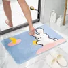 Badmatten Anti -slip Absorberende flocking cartoon schattige hond beer fuzz keuken slaapkamer badkamer ingang portier vloer vloerkleden