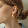 Boucles d'oreilles étalon rond en laiton pour femmes authentique 925 Fashion sterling bijoux coréen de luxe de luxe