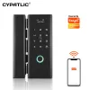 Verrouiller Cypatlic Office Smart WiFi Tuya application Porte de porte Porte d'empreinte Cerradura Puerta Lock de porte numérique sans clé avec carte NFC pour Glassdoor