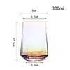 ワイングラス2PCSクリエイティブオクタゴンガラスカップウイスキーダイヤモンドクリスタル透明コーヒーミルクティーマグバードリンク