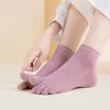 5 Pairs Womens Short Socks Five Finger Solid Cotton Ankle Lady Girls Candy Color Spring Summer Low Tube Casual Toe 240408