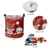 Sac à linge Christmas Red Santa Claus Elk Ball Lantern Dirty Basket Poldable Home Organizer Clothing Kids Toy Rangement