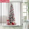 Rideaux de douche rideau imprimé arbre de Noël blanc pour décor de salle de bain pagaye de bain plénite de salle de bain piédestal couvercle de couvercle de toilette