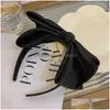 Hair Tools New Simple Headband Small Design Large Bow Solid Color Band Womens Advanced Clip Drop Delivery Products Accessories Dhqwx