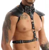 Male Lingerie Leather Harness Adjustable Sexy Gay Clothing Sexual Body Chest Belt Strap Punk Rave Costumes For Sex Elbow Knee Pa2470999