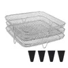 Double Boilers 3-Layer BBQ Grill Racks Stainless Steel Stackable Baking Tray Rack Anti-rust Easy To Clean With Silicone Foot Pad Kitchen