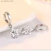 Charm 925 Sterling Silber Crystal Star Charme Hengst Ohrringe für Frauen 2020 Grils Kinderhochzeitsgeschenk Frauen Anhänger Mujer Moda240408