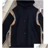 Mens Hoodies Sweatshirts Designer Hoodie Luxury High Quality Plaid Plo Set Loose Casual Sports Suit Womens Digirl W7Ms Drop Delivery A Otfom