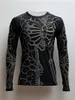 3D Print Skeleton Skulls Pattern T Shirts Men Long Sleeve Casual Fashion Tshirt Top Sweatshirt Breathable Streetwear Loose Tees 240402