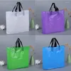 Gift Wrap 10pcs High Quality Solid Color PE Bags Plastic Shopping Clothing Package Party Supply 25x20cm 35x25cm Handle