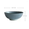 Bowls Guopin 8 Inch Japanese Ramen Bowl Ceramic Noodle Stripe Design Large Soup Restaurant Household Retro Dinnerware