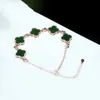 VAC -Armband S925 Hetisch Biyu Silber Eingelegtes Jade -Klee -Kleearmband Stilvoller und vielseitiger Geschenkgutschein