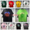 SP5DER T SHIRT MENS Womens Projektanci T koszule Czarne różowe białe czerwone zielone topy Man Fashion Casual Shirt Shorts Ubrania rękawowe yh