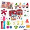 Party Favor Christmas Blind Box Fidget Toys 24 Days Advent Calendar Kneading Music Gift Set Xmas Countdown Childrens Gifts Drop Deli Dh8Dc