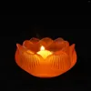 Candle Holders Zen Colored Glaze Lotus Butter Candlestick Buddha Supplies Oil Lamp For Worship Seven Star Light Holder Decoration