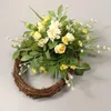 Decoratieve bloemen kunstmatige roos krans lente voordeur voor of wanddecoratie herfstdecoraties veranda veranda