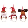 Decoratieve borden kerstboom hangers handdoek hangende ringrekken houder voor badkamer santa claus eland vodden decoraties thuis keuken