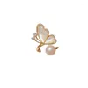 Cluster Rings Autumn and Winter 2024 Unique Design Fritillaria Butterfly Pearl Opening Ring Girl Sweet Small Fresh Index Ring.