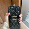 Случай с мобильными телефонами модный дизайн iPhone Designer кожаный ладан 14 13 Pro Max Gold 12 Phonecases Q240408