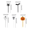 Einweg -Fläche 10 Pack Halloween Themen Obstgabeln Mini Bento Schilder Plastikdekorationen Dessert Material