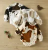 baby romper 2022 Winter Toddler Wear Newborn Clothing Fur Plush Long Sleeve Cow Printed Thick Warm Sweatshirt8256497