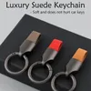 Keychains Key Holder Car Buckle Unieke toetsen Organisator Ringronde hangtas Charms Lederen Chain Man
