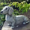 Statue de chien extérieur jardin résine décor teckel bulldog sculpture bulldog for home décoration yard ornement chiot figurines 240322