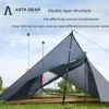 Asta Gear Yun Chuan dubbelsidig kiselbelagd dubbel A Pyramid 15D Nylon Rodless Camping vandring utomhus ultralight tält 240327