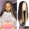 Lace Wigs Wholesale Double Brushed Human Hair Fl Long Trendy For Lady Brazilian Europe And The United States Ladies In Curls Fast Drop Ot1Qo