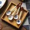 Spoons ceramica a manico lungo cucchiaio solotto stampato floreale