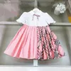 Girls Designer Dress Girls Luxury Clothing Solid Color Dresses Kids Fashion Clothes Childrens Brief Clothing High Qualit