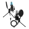 Microphones Sensitivity Usb Microphone Wired Condenser Microphone With Stand Clip for Pc RGB Light Condenser Mic ≤2.2KΩ Impedance