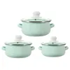Double Boilers Enamel Pot Saucepan With Handle Cooking Pots Small Soup Enamelware For Stove Top Stock Lid
