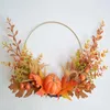 Decorative Flowers 24 Inch Christmas Autumn Harvest Pumpkin Wreath Large Artificial Wreaths And Plants