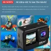 Камеры 4K 60fps Действие камера 24MP 2,0 "Touch LCD 4X EIS Двойной Wi -Fi Wi -Fi Водонепроницаемый дистанционное управление веб -камеры спортивные видеорегистрирование