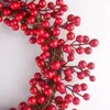 Decorative Flowers Christmas Decoration Ornament Red Beaded Berry Wreath Artificial Ring Trim Simulation Garland Decorations European