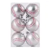 Feestdecoratie 6pc kerstboomballen voetbal basketbal honkbal ornamenten xmas hangende hanger woning decor jaar cadeau navidad