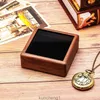 Boîte-cadeau de montre de poche en bois en bois avec couvercle en acrylique transportable portable de poche affichage de rangement de rangement