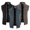 Gilets masculins support cols sans manches poches à fermeture éclair gilet gilet veste hommes massif massif en toison épaissis