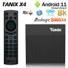 Box Tanix X4 TV Box Android 11.0 Amlogic S905X4 4G RAM 32G 64G ROM TVBOX 3D BT 2.4G 5G WiFi 8k HDR Video Media Player Set Top Box