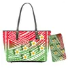 Bag Customized Handbag & Purse Set Bohemia Flower Pattern Large Women Leather Strips Clutch Tote Wallet Free Dropship Wholesale 2024