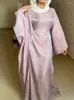 Etniska kläder Ramadan Eid Satin Abaya Turkiet Islam Muslim Maxi Dress Prayer Clothes Women Kaftan Kebaya Caftan Marocain Robe Femme