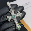 Bijoux de créateurs Hip Hop Jewelry Crossant Pendentif 925 Sterling Silver Ice Out Pendant Hip Hop Cross Moisanite Pendant