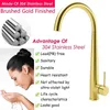 Robinets de cuisine kylins en métal brossé Gold Taps Gourmet Faucet Accessoires Rouais des douches pour l'évier Korea Type